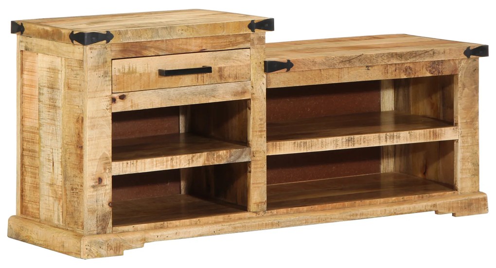 vidaXL Πάγκος για Παπούτσια 110x35x50 cm Μασίφ Ξύλο Μάνγκο