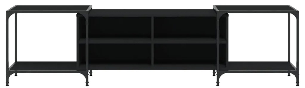 vidaXL Έπιπλο Τηλεόρασης Μαύρο 203 x 37 x 50εκ. από Επεξεργασμένο Ξύλο
