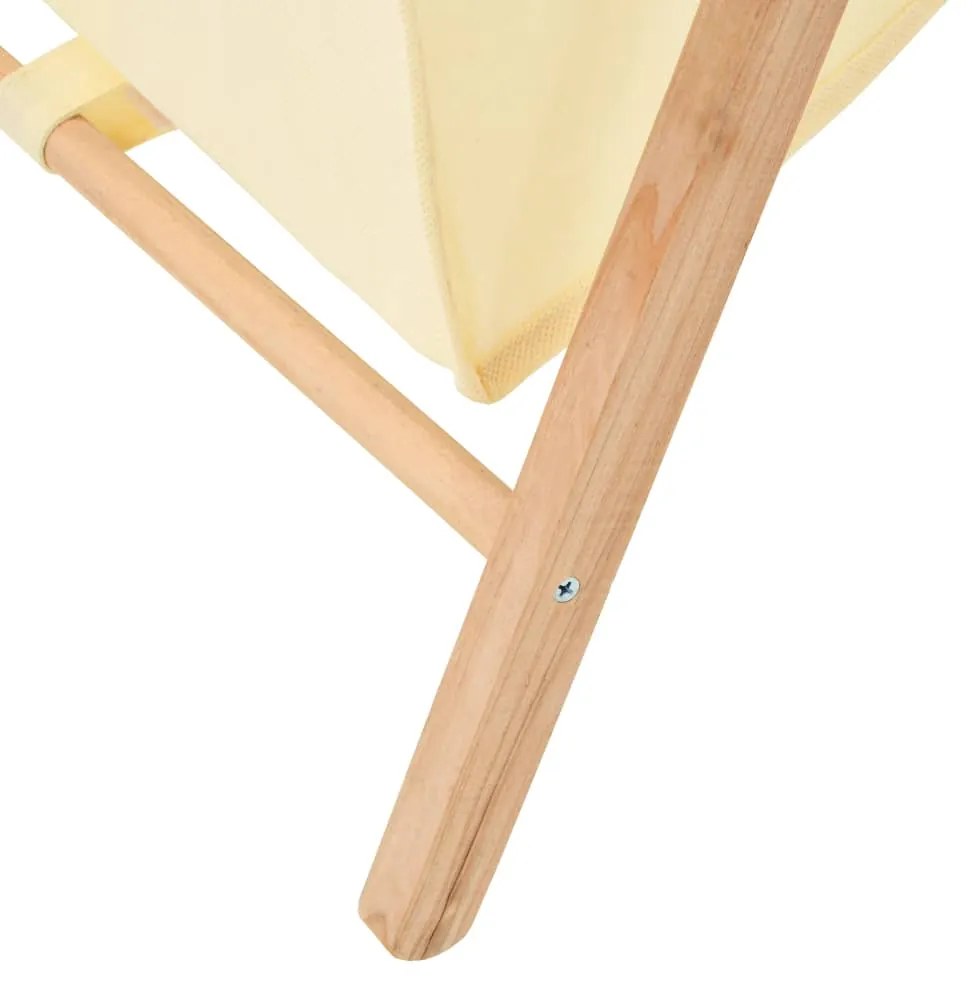 vidaXL Καλάθι Απλύτων Μπεζ 42 x 41 x 64 εκ. από Ξύλο Κέδρου και Ύφασμα