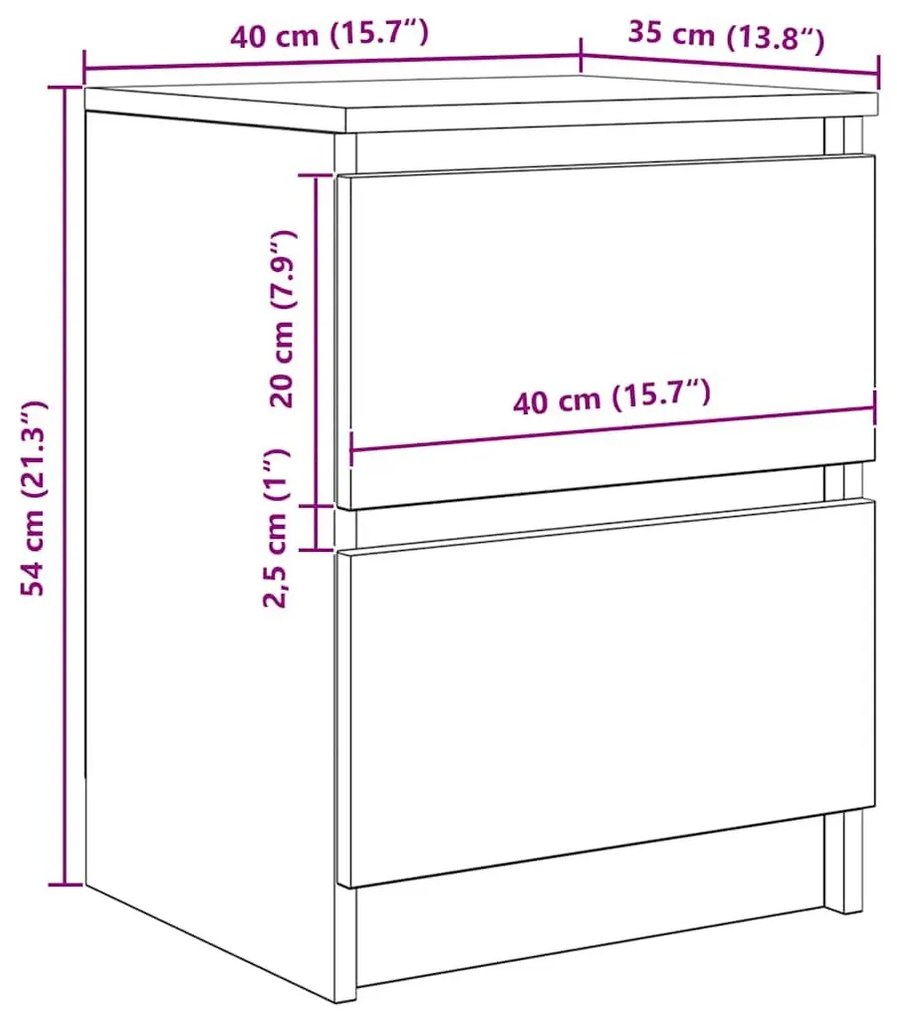 Έπιπλο Τηλεόρασης Λευκό 40x35x54 εκ. από Επεξεργ. Ξύλο - Λευκό