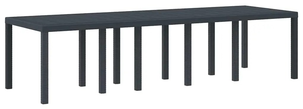 vidaXL Τραπέζι Κήπου Ανθρακί 300 x 100 x 73 εκ συνθετικό ρατάν