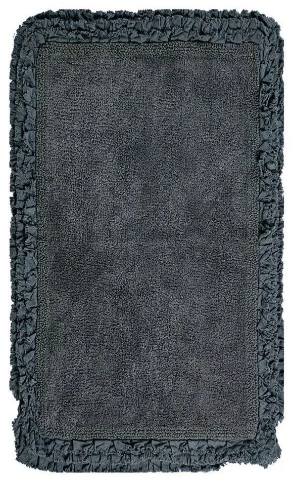 Πατάκι Μπάνιου Rafla 24 Anthracite Kentia 60Χ90 60x90cm 100% Βαμβάκι