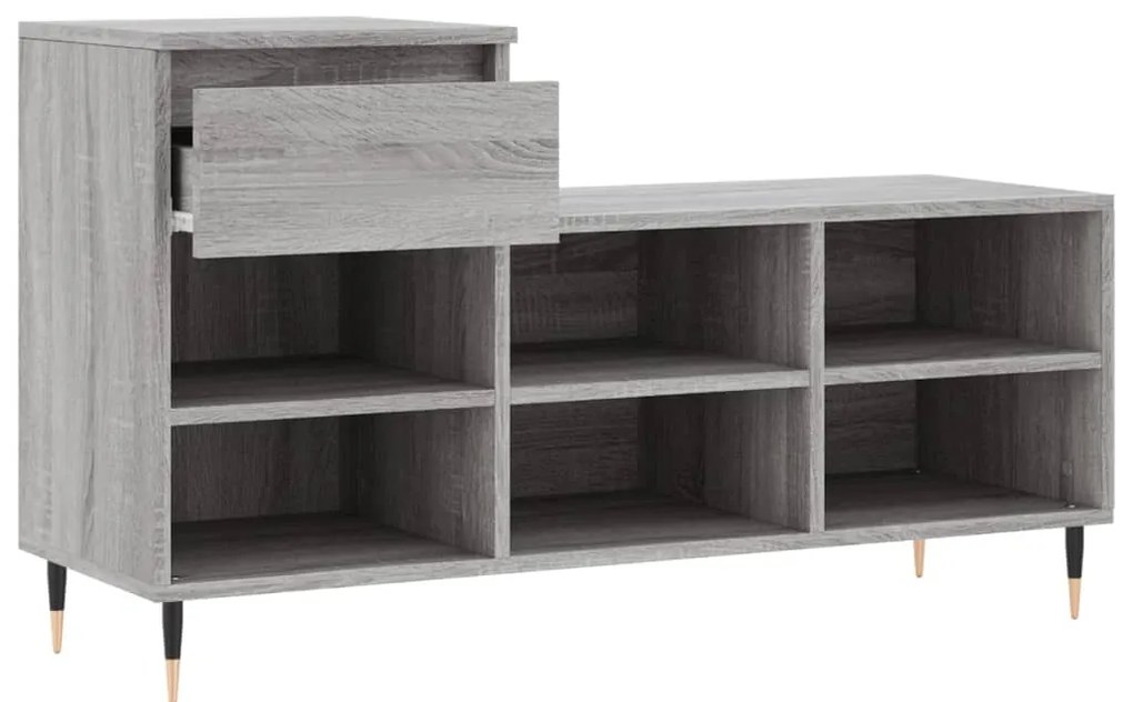 vidaXL Παπουτσοθήκη Γκρι Sonoma 102x36x60 εκ. από Επεξεργασμένο Ξύλο