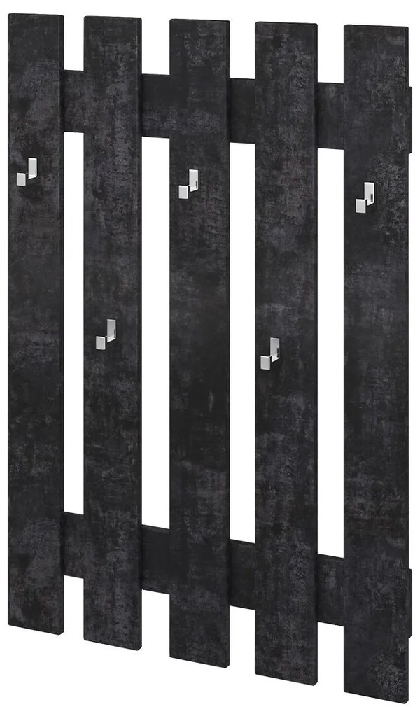 ORLY Κρεμάστρα Τοίχου Ξύλινη 5θέσεων Nimphea Alba/Dark Concrete 76x110