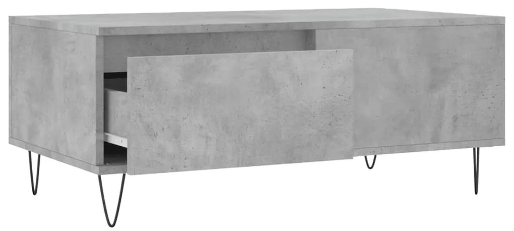 vidaXL Τραπεζάκι Σαλονιού Γκρι Σκυροδ. 90x50x36,5 εκ. Επεξεργ. Ξύλο