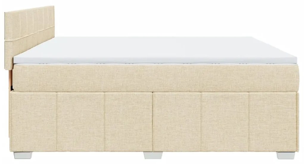 vidaXL Κρεβάτι Boxspring με Στρώμα Κρεμ 180x200 εκ. Υφασμάτινο