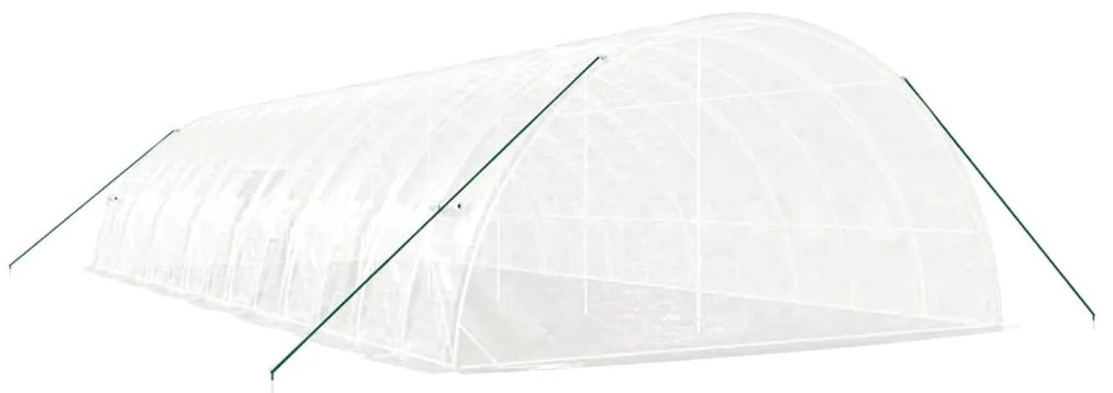 vidaXL Θερμοκήπιο με Ατσάλινο Πλαίσιο Λευκό 84 μ² 14 x 6 x 2,85 μ.