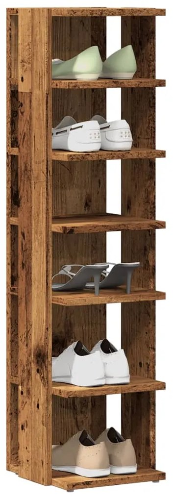 Παπουτσοθήκη 2 τεμ Όψη Παλαιού Ξύλου 28x27x102 εκ. Επεξ. Ξύλο