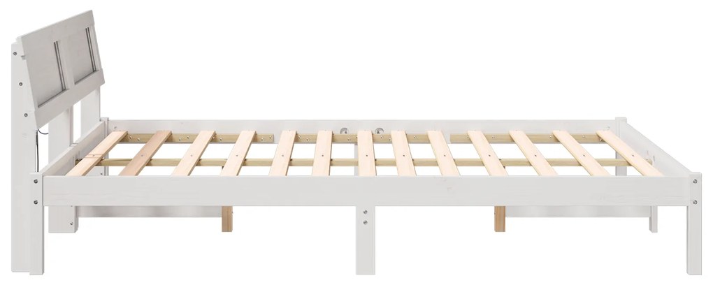 vidaXL Σκελετός Κρεβατιού Λευκό 140 x 200 cm Συμπαγές ξύλο πεύκου