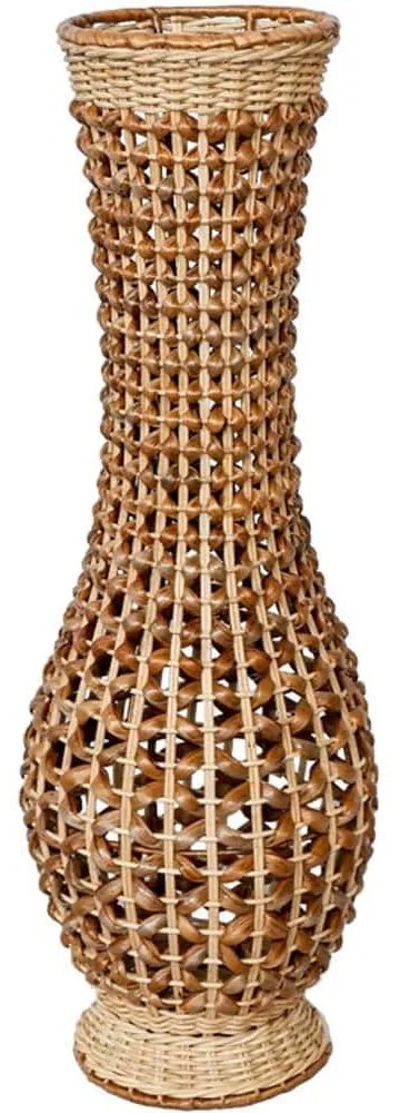 Βάζο Gucre 337-000032 Φ25x70cm Natural Inart Rattan,Ξύλο