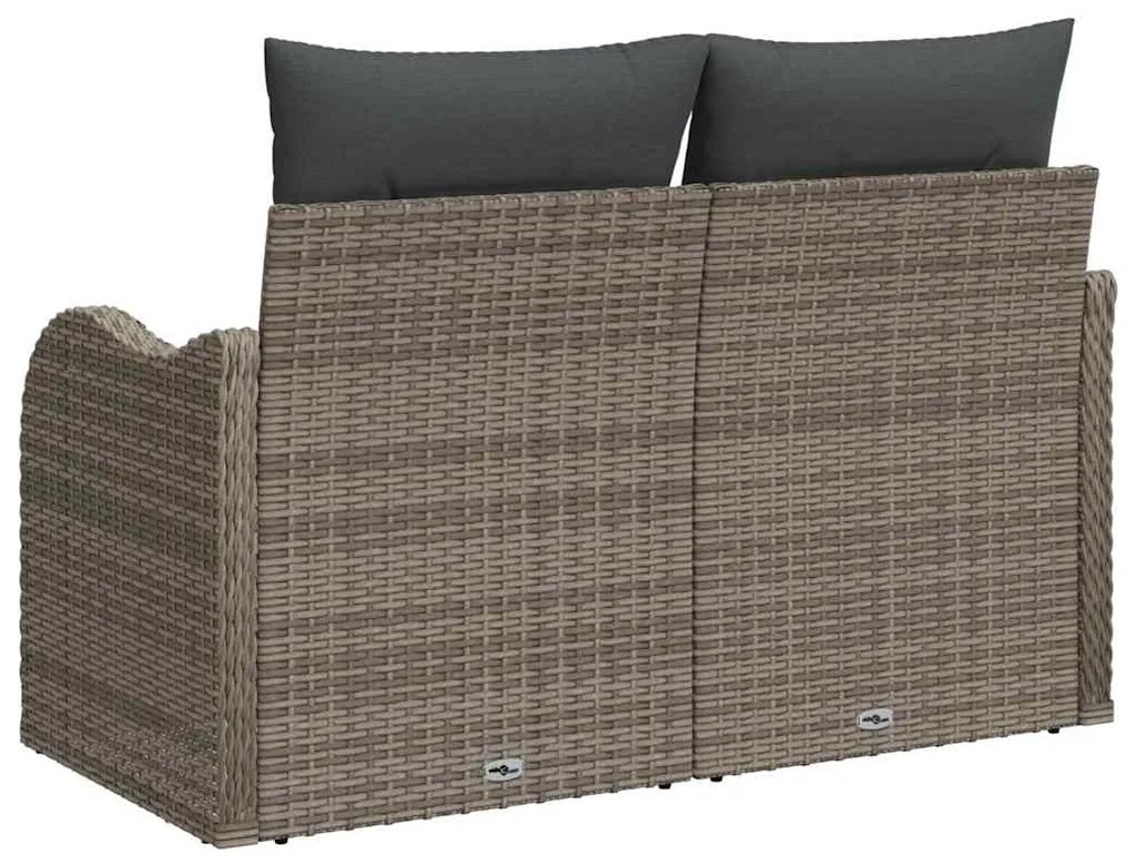 vidaXL Καναπές Κήπου με μαξιλάρι Γκρι 121 x 62 x 69εκ συνθετικό ρατάν