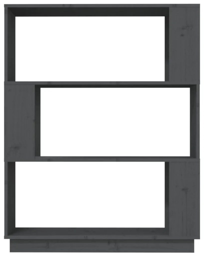 vidaXL Βιβλιοθήκη/Διαχωριστικό Χώρου Γκρι 80x25x101 εκ. Μασίφ Πεύκο
