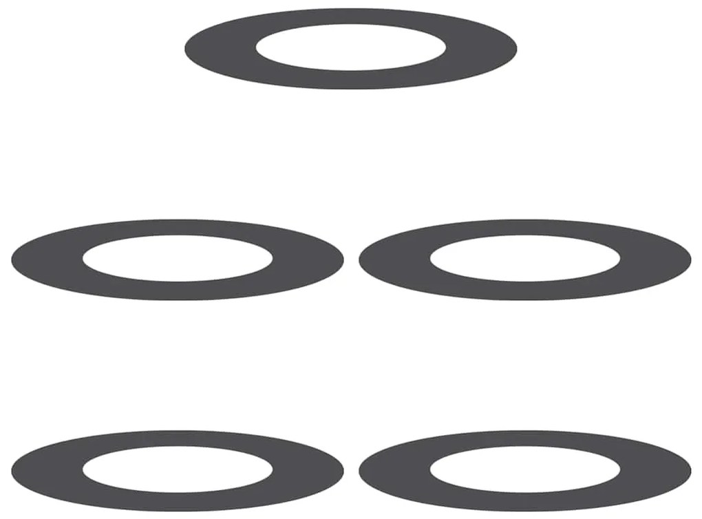 vidaXL Φλατ Δαχτυλίδια Δέντρων 5 pcs Μαύρο Ø40 / 70 εκ. Ατσάλι