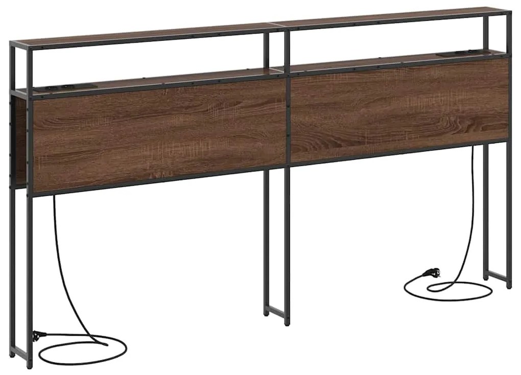 vidaXL Κεφαλάρι Αποθήκης με ράφι Καφέ δρυς 180 cm Επεξεργασμένο ξύλο
