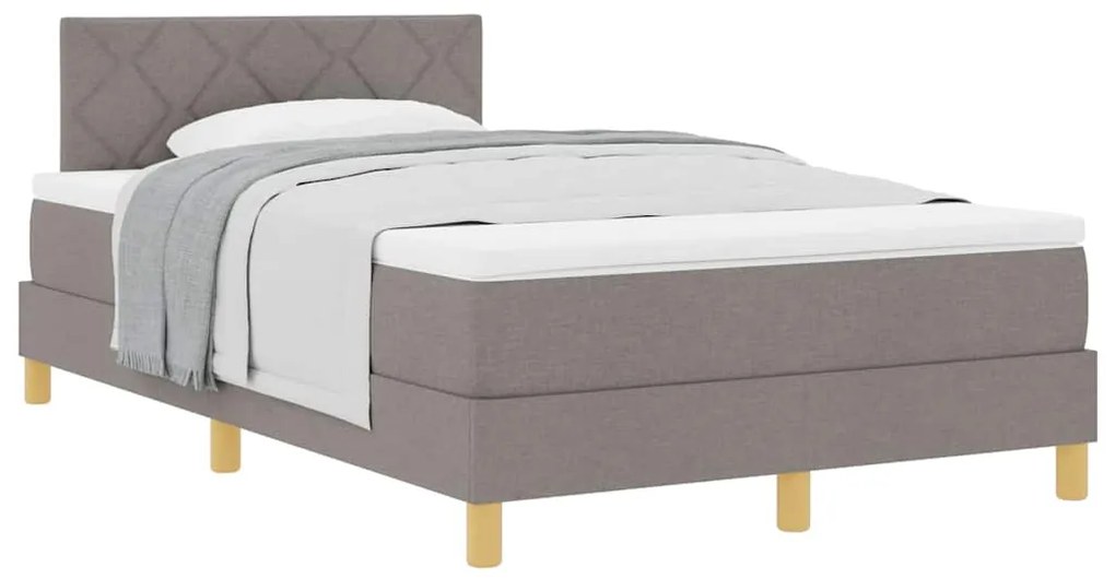 vidaXL Κρεβάτι box spring με στρώμα Taupe 120 x 200 cm ύφασμα