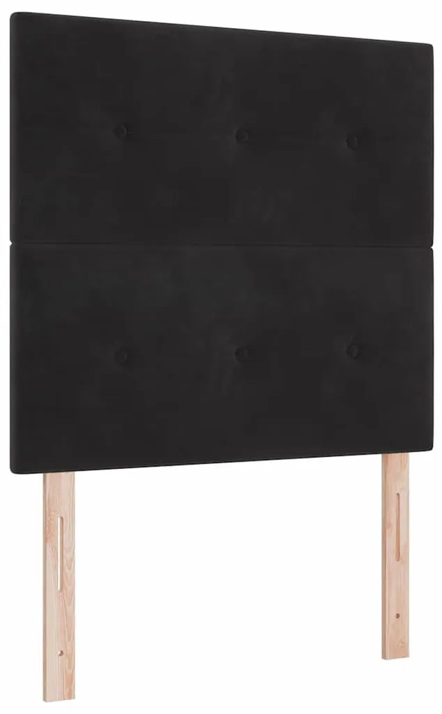 vidaXL Κρεβάτι με ελατήρια με στρώμα Μαύρο 120 x 190 cm Βελούδο