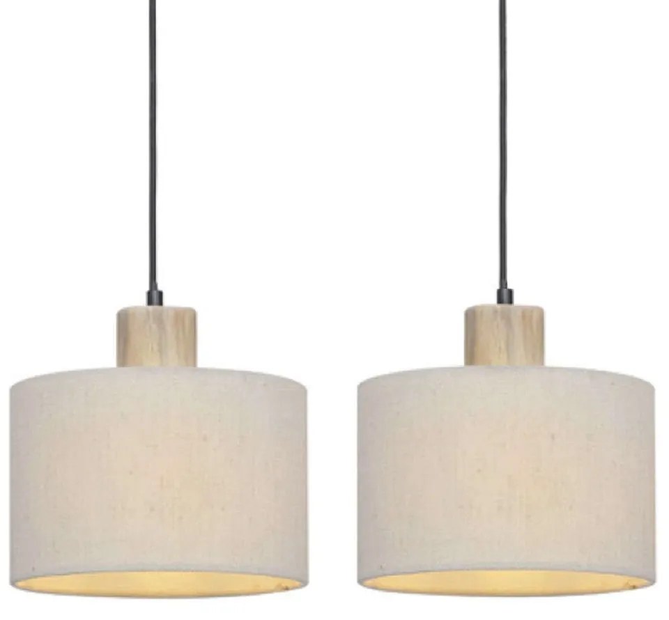 Φωτιστικό Οροφής Chios TF20862PC 2xΕ27 50x22x130cm Cream Aca Wood, Fabric