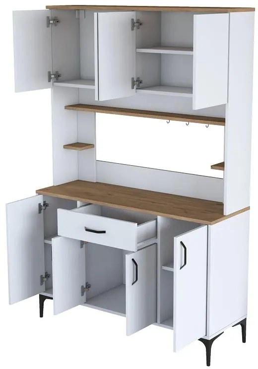 Mπουφές με ράφι Cordie λευκό μελαμίνης 120x40x184.2εκ 120x40x184.2 εκ.