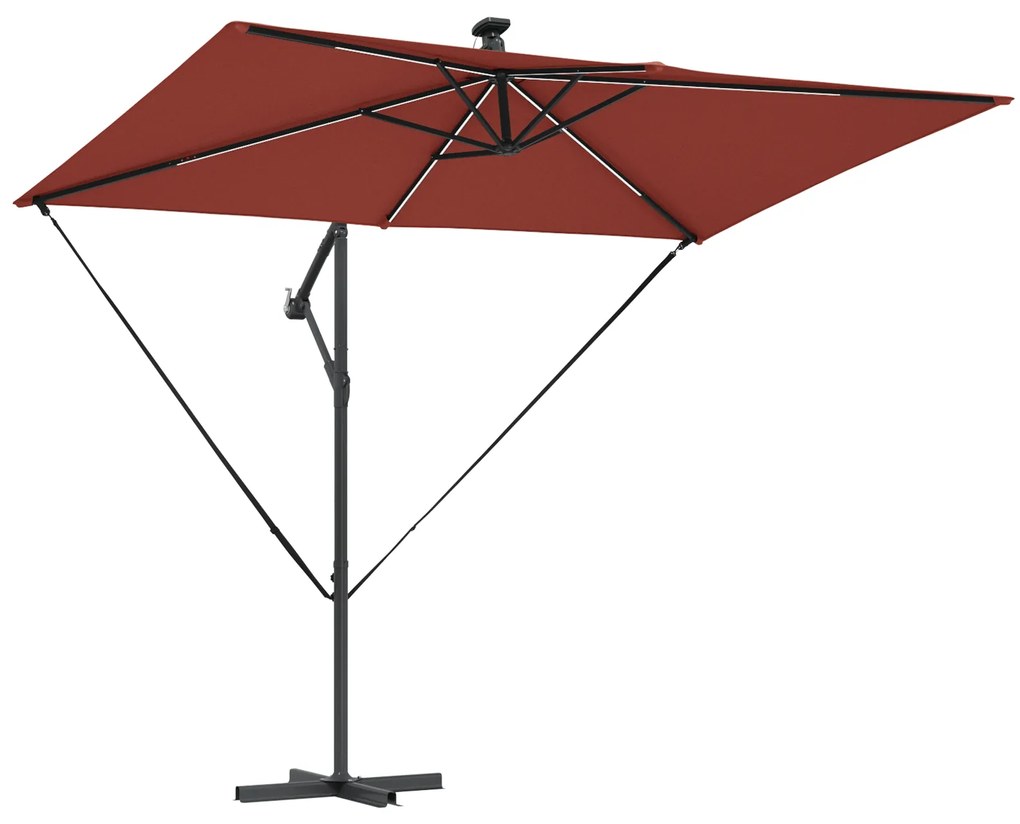 vidaXL Ομπρέλα Cantilever Banana Τερακότα 294 x 200 x 254 εκ.