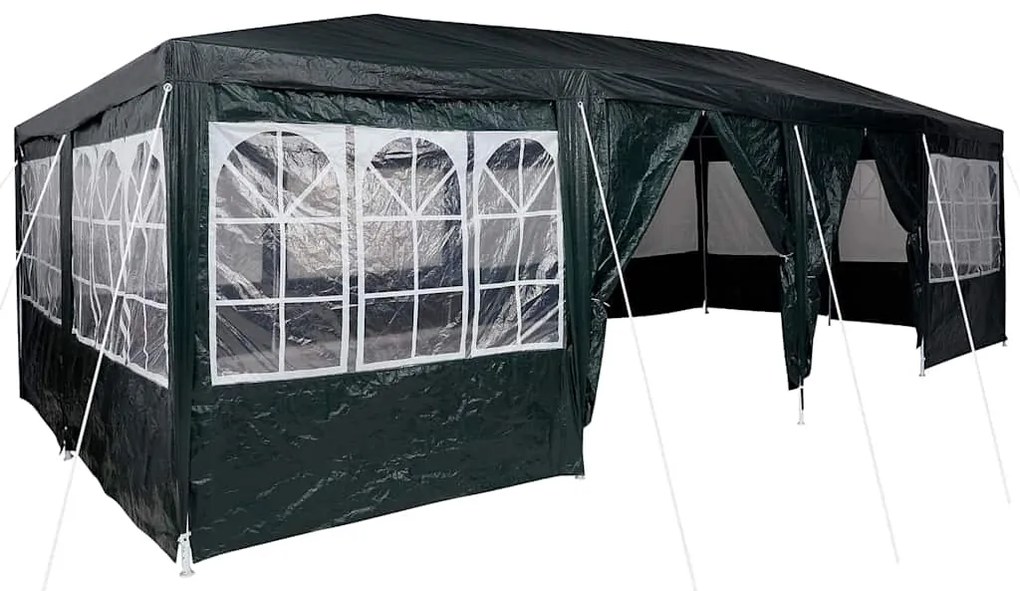 vidaXL Σκηνή Πάρτυ Πράσινο, Άσπρο 800 x 400 x 266 εκ