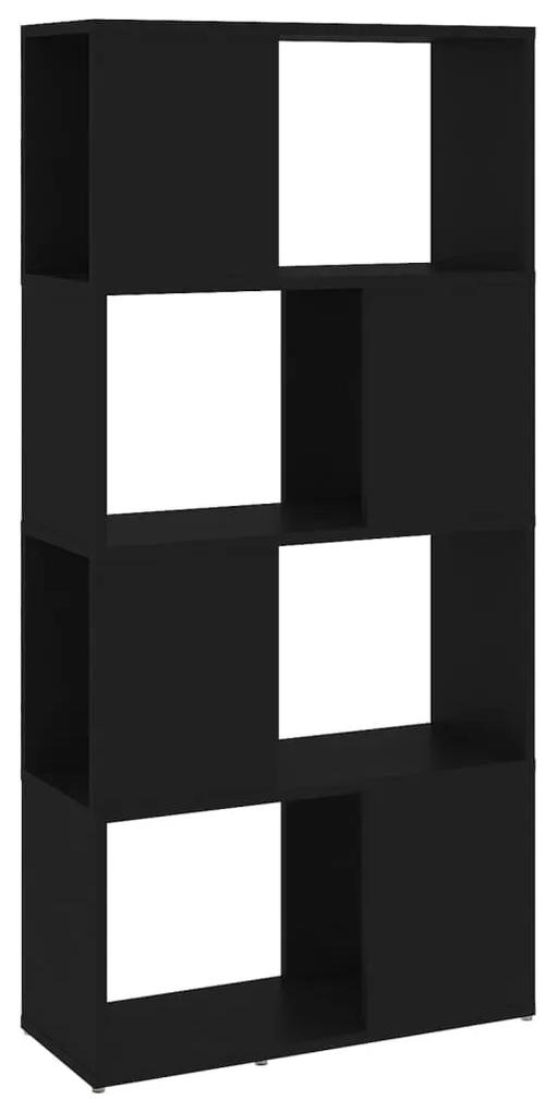 Βιβλιοθήκη/Διαχωριστικό Χώρου Μαύρο 60x24x124,5 εκ. Μοριοσανίδα - Μαύρο