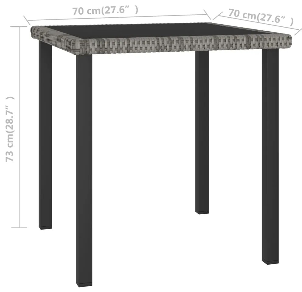 ΤΡΑΠΕΖΑΡΙΑ ΚΗΠΟΥ ΓΚΡΙ 70 X 70 X 73 ΕΚ. ΑΠΟ ΣΥΝΘΕΤΙΚΟ ΡΑΤΑΝ 315117