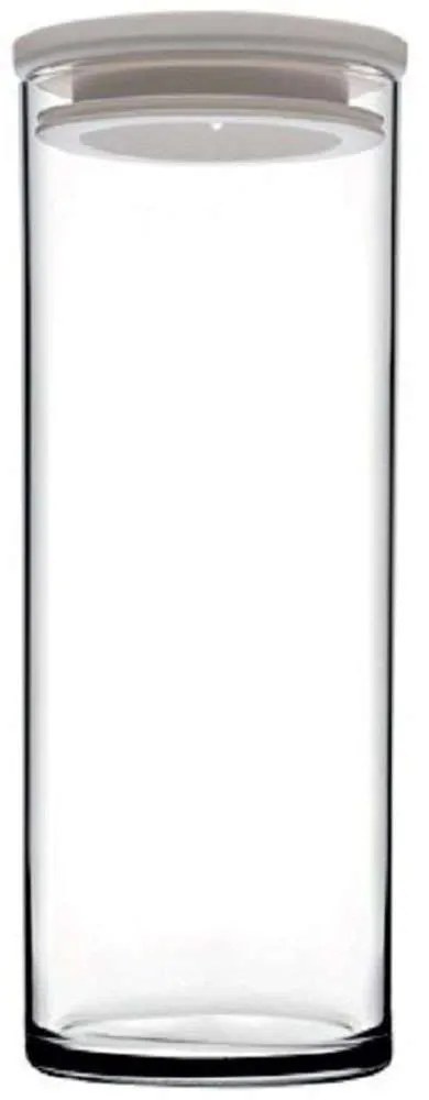 Βάζο Αποθήκευσης Breakfast Club SP43756G2W 23,4cm 1230ml Clear-White Espiel Plastic, Glass