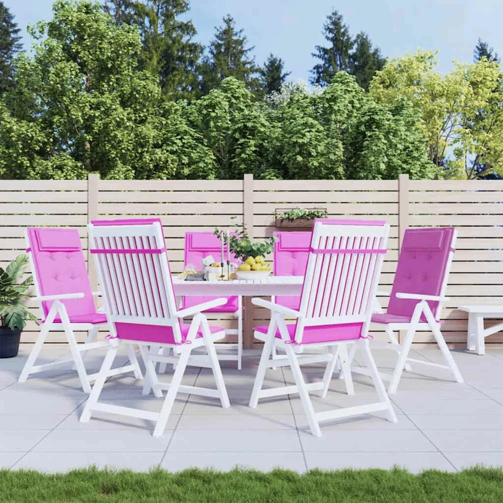 vidaXL Μαξιλάρια Καρέκλας με Ψηλή Πλάτη 6 τεμ. Ροζ από Ύφασμα Oxford