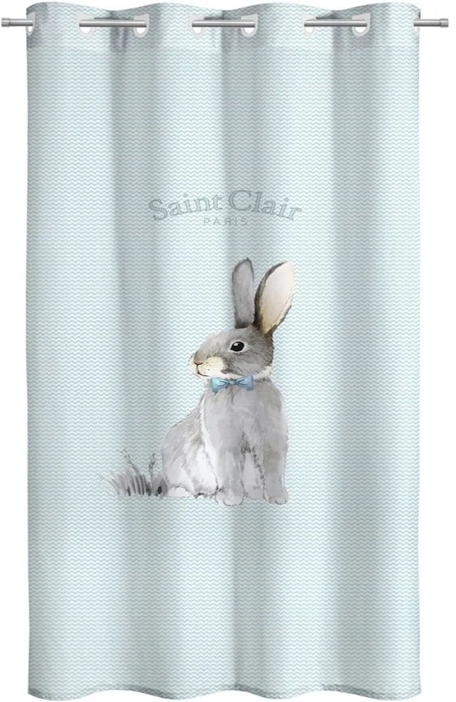 Κουρτίνα Παιδική Soft-Touch Lapin Blue Saint Clair 160x240 cm 160x240cm Πολυέστερ