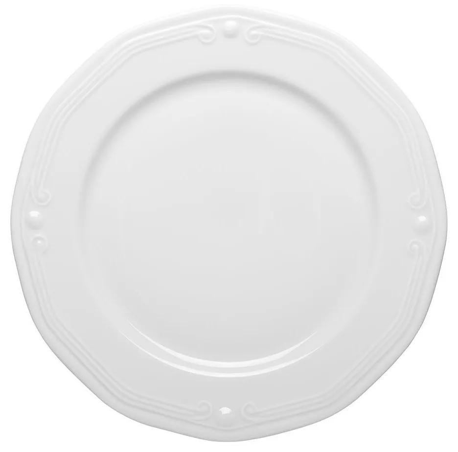 Πιάτο Φαγητού Ρηχό Πορσελάνης Ανάγλυφο White 27εκ. Athenee Estia 07-13431