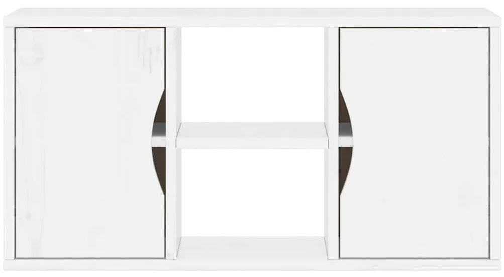 vidaXL Ντουλάπι τηλεόρασης ODDA Λευκό 79x24x40 εκ. Μασίφ Ξύλο Πεύκου