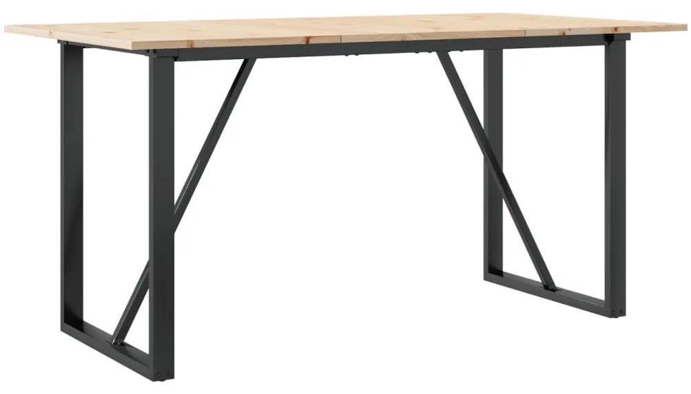 vidaXL Τραπέζι Τραπεζαρίας Πλαίσιο ΟΜασίφ Πεύκο/Ατσάλι