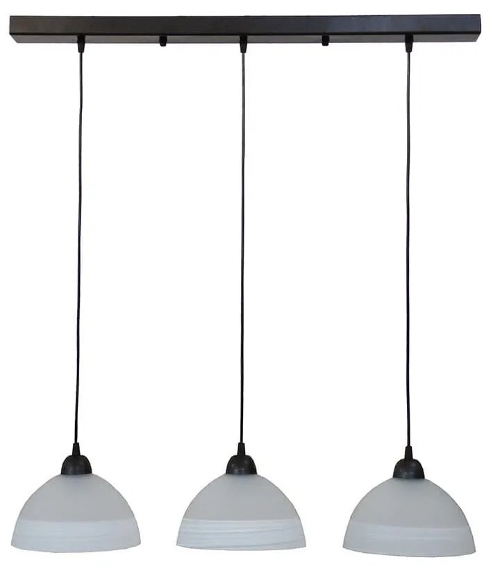 Φωτιστικό Οροφής - Ράγα GL-1020Raga 3L CE 02-0232 Black-White Heronia Metal, Glass