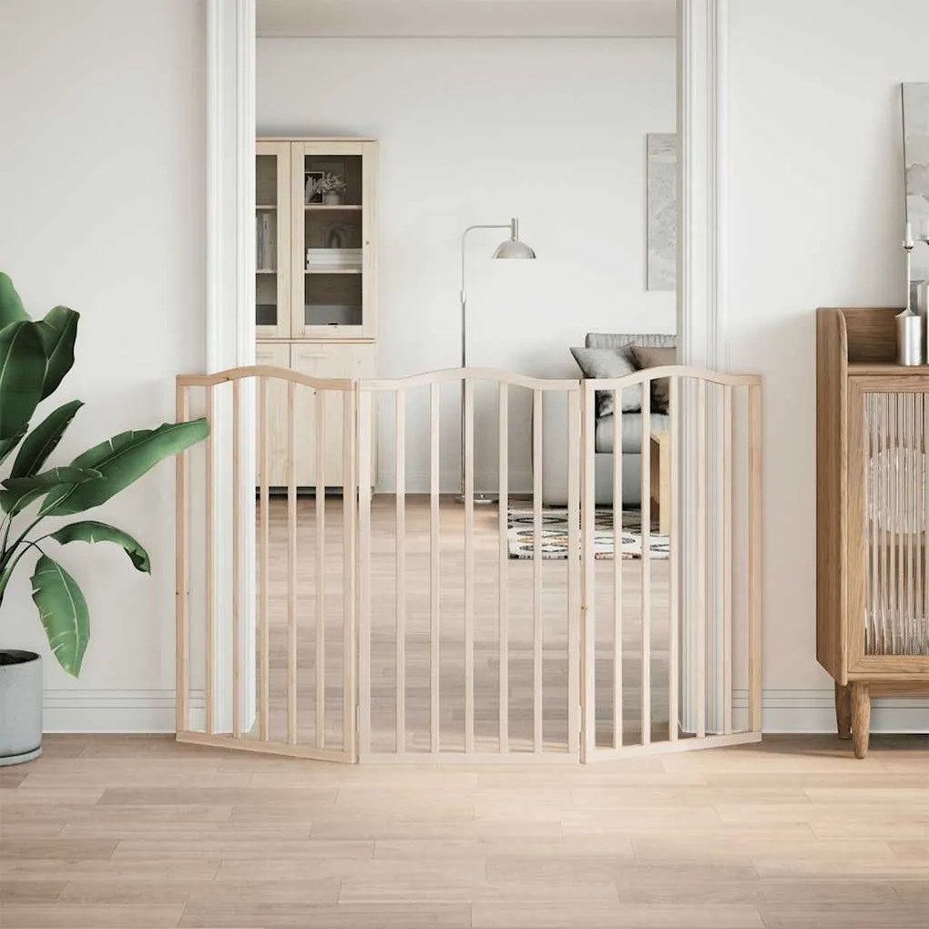 vidaXL Διαχωριστικό Σκύλων Πτυσσόμενο 3 Πάνελ 150 εκ. Ξύλο Λεύκας