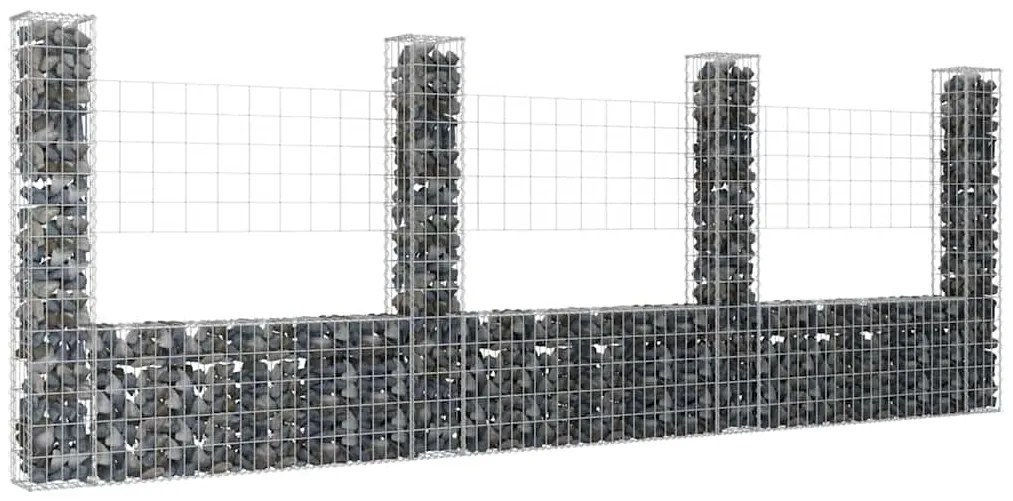 vidaXL Συρματοκιβώτια Στύλοι σε U Σχήμα 4 τεμ. 380x20x150 εκ Σιδερένια