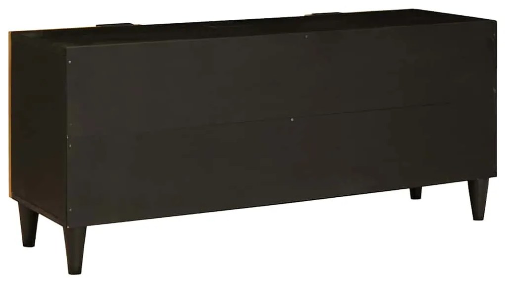 vidaXL Ντουλάπι TV Μαύρο και Χρυσό 105 x 33 x 46 εκ Μασίφ ξύλο μάνγκο