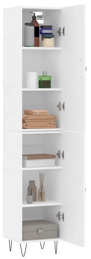 vidaXL Ντουλάπι Λευκό 34,5 x 34 x 180 εκ. από Επεξεργασμένο Ξύλο