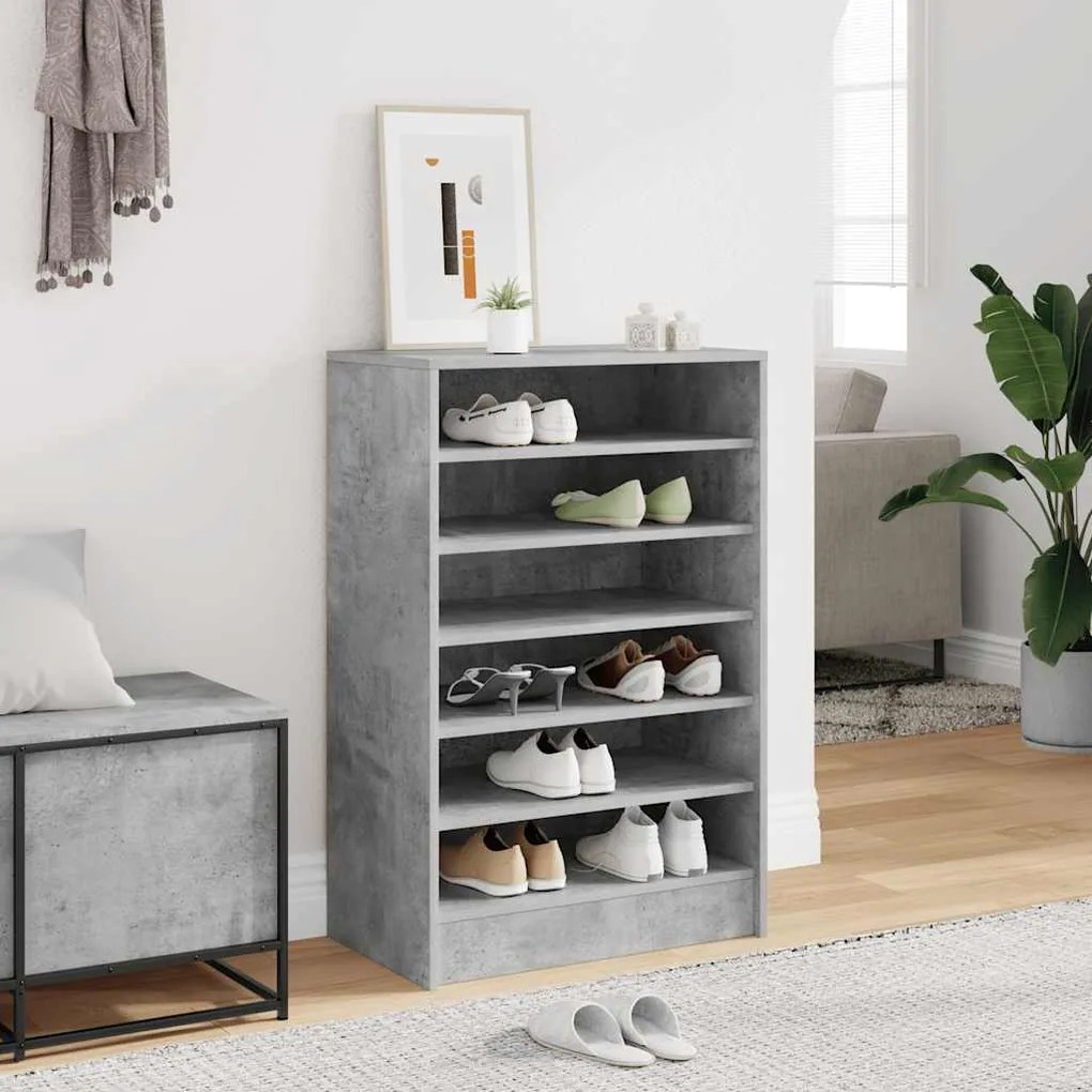 vidaXL Παπουτσοθήκη Γκρι Σκυροδέματος 60 x 35 x 92 εκ. από Επεξ. Ξύλο