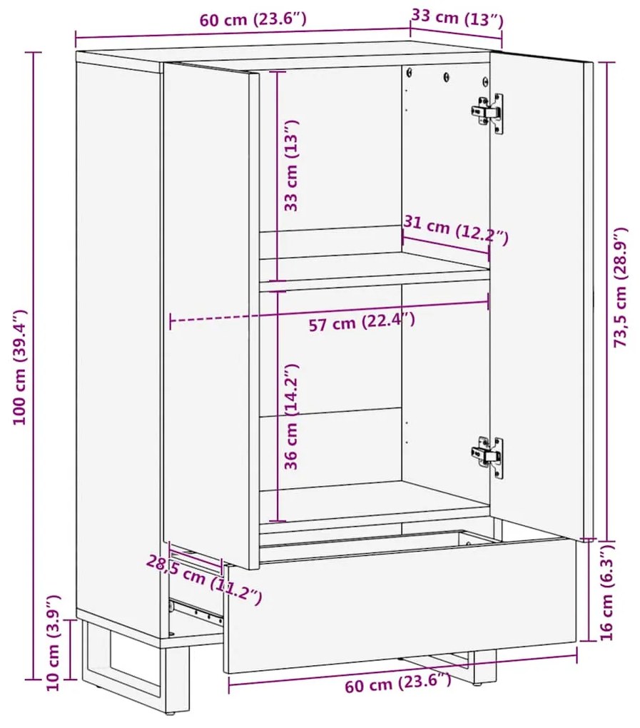 ΝΤΟΥΛΑΠΙ ΜΑΥΡΟ 60 X 33 X 110 ΕΚ. ΑΠΟ ΜΑΣΙΦ ΞΥΛΟ ΜΑΝΓΚΟ 4017714