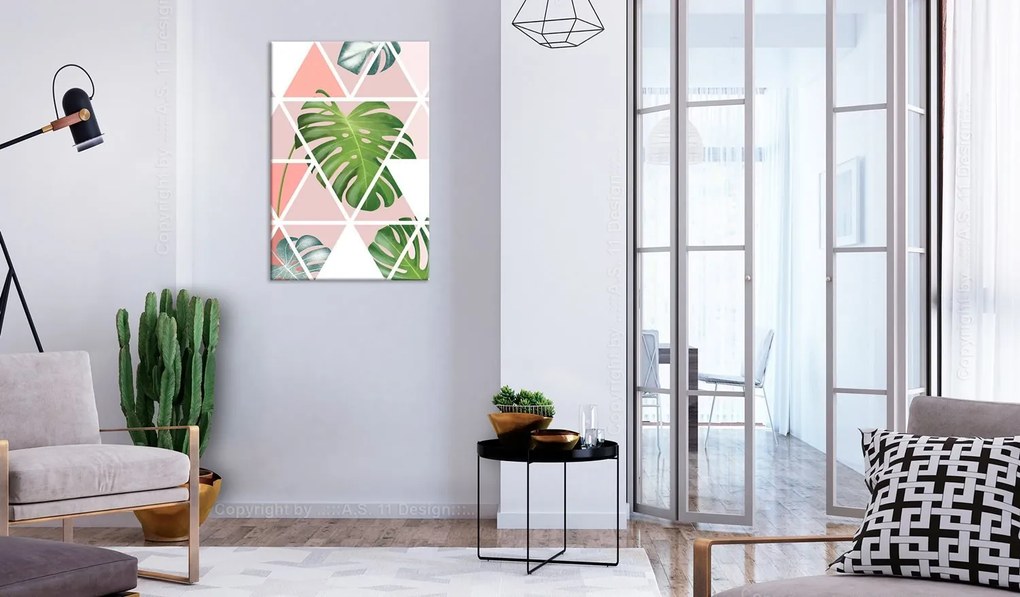 Πίνακας - Geometric Monstera (1 Part) Vertical 40x60