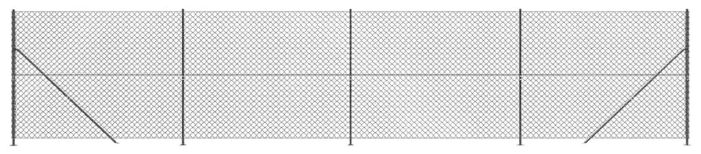 vidaXL Συρματόπλεγμα Περίφραξης Ανθρακί 2 x 10 μ. με Βάσεις Φλάντζα