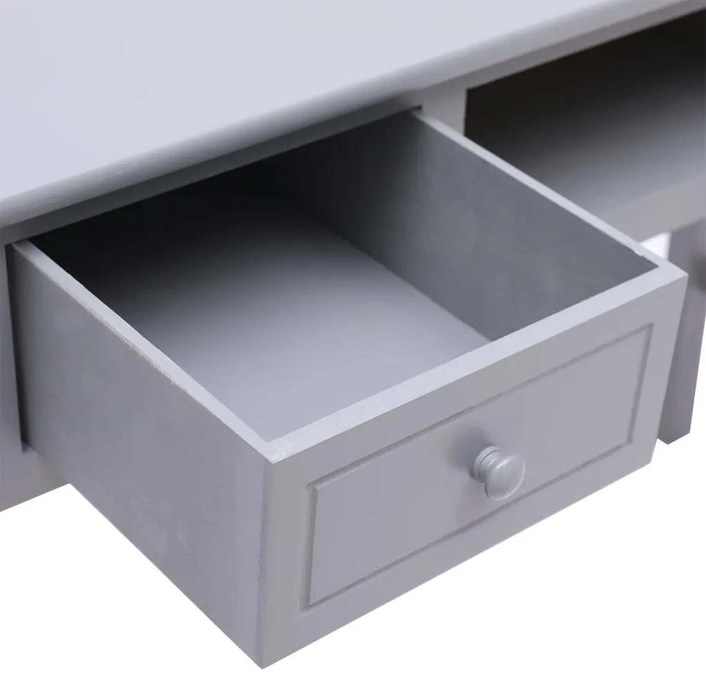 vidaXL Γραφείο Γκρι 108 x 45 x 76 εκ. από Μασίφ Ξύλο Παυλώνιας