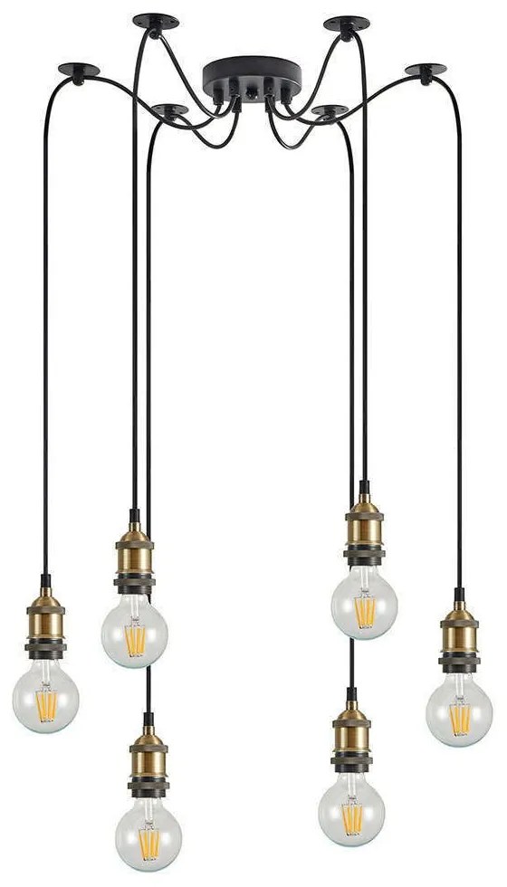 Φωτιστικό Οροφής Magnum 77-8689 55x55x300cm 6xE27 60W Black-Bronze Homelighting