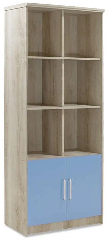 Βιβλιοθήκη Παιδική Looney Castillo-Μπλε 80,5X36,5X183,5Cm 123-000082 Mdf,Ξύλο