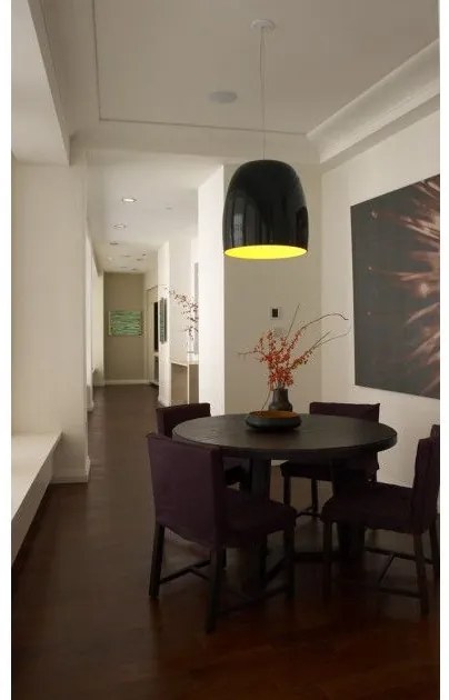 Κρεμαστό Φωτιστικό Οροφής LED 8,5W Dimmer Χειροποίητο Φυσητό Γυαλί Φ30cm Notte S3 Prandina 1623001810124 Μαύρο-Λευκό