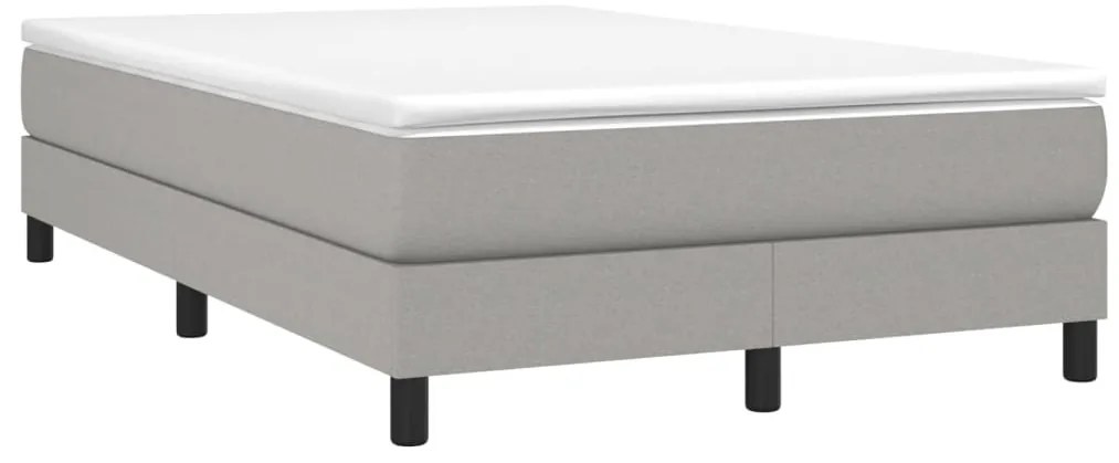 vidaXL Κρεβάτι Boxspring με Στρώμα Ανοιχτό Γκρι 120x200 εκ. Υφασμάτινο