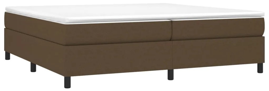 vidaXL Κρεβάτι Boxspring με Στρώμα Σκούρο Καφέ 200x200 εκ. Υφασμάτινο