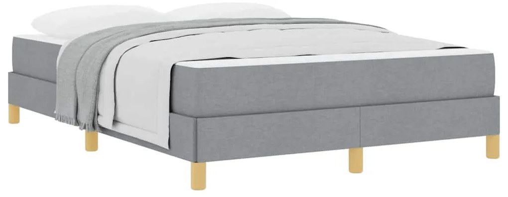 vidaXL Κρεβάτι με ελατήρια Ανοιχτό γκρι, Καφέ 140 x 190 cm