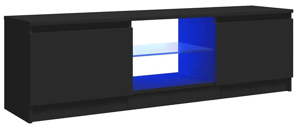 vidaXL Έπιπλο Τηλεόρασης με LED Μαύρο 120 x 30 x 36 εκ.