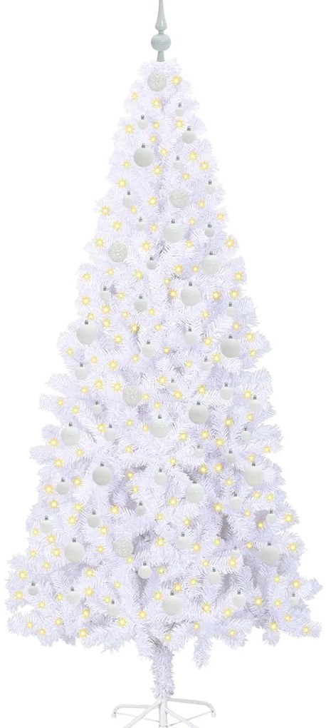 vidaXL Τεχνητό Χριστουγεννιάτικο Δέντρο Λευκό 210 cm PVC και Ατσάλι